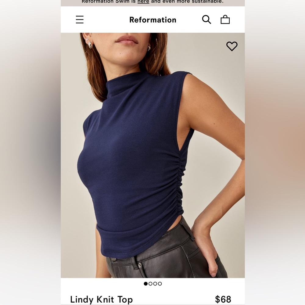 Reformation Lindy mock knit top